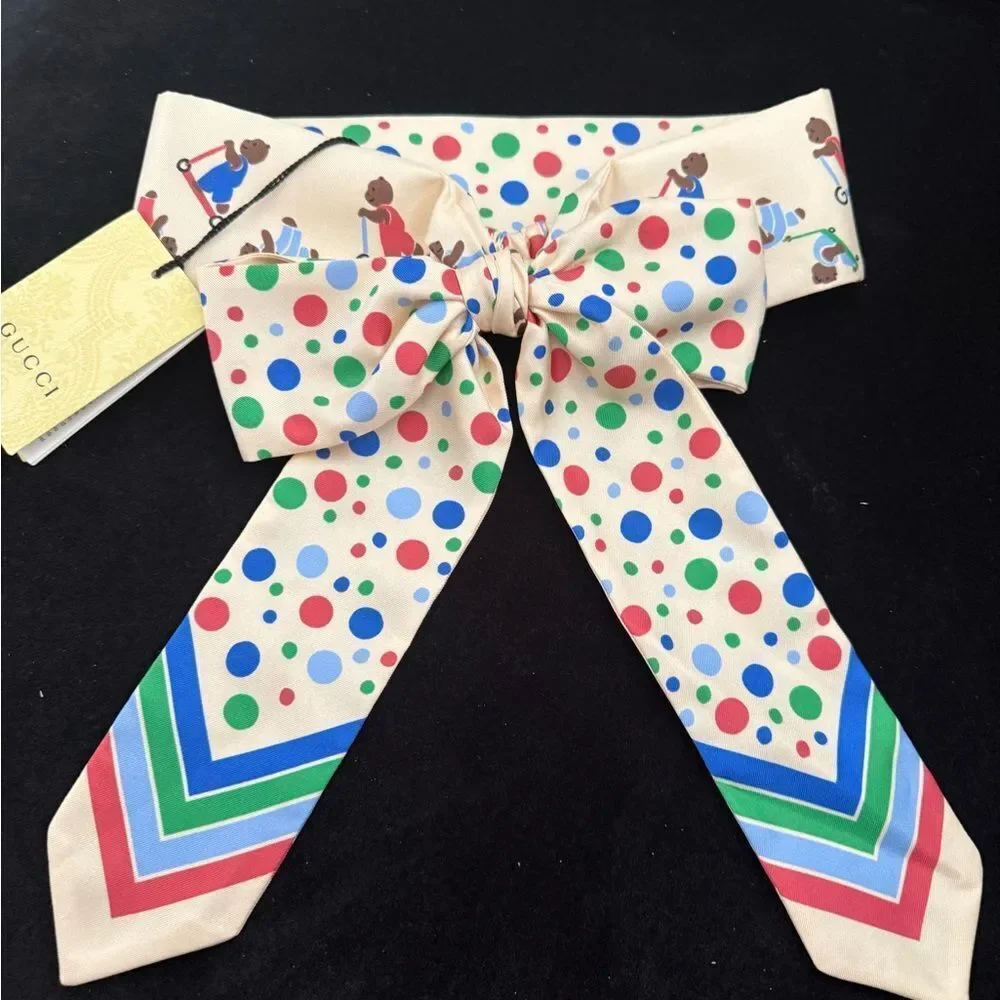 Gucci Kids Multicolor Bear Print Headband fits women’s small / m